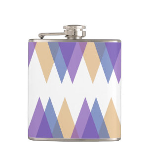Purple, blue and yellow triangles hip flask