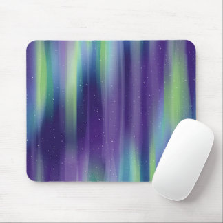 Purple Blue Aurora Borealis Night Sky Mouse Pad