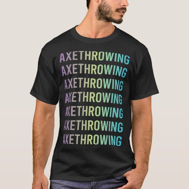 Purple Blue Axe Throwing Axes T-Shirt (Front)