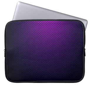 Purple blue black carbon fibre patterned laptop sleeve