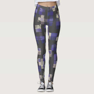 Purple Blue Black White Trendy Leggings