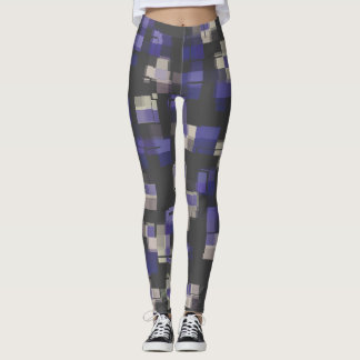 Purple Blue Black White Trendy Leggings