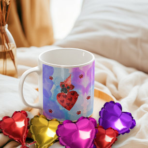 Purple Blue Boxer Valentine's Day Gift Dog Coffee Mug