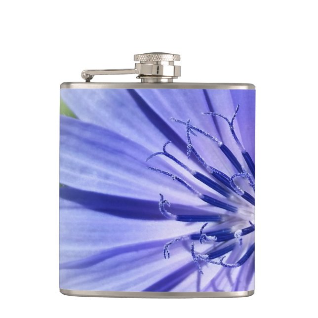purple blue chicory hip flask (Front)