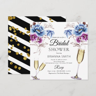 Purple Blue Classy Bridal shower Invitation