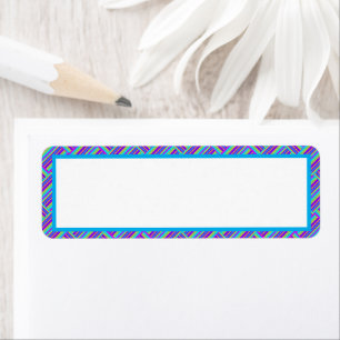 Purple Blue Colourful Pattern Return Address Label