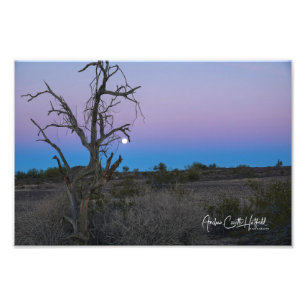 Purple Blue Desert Moon Photo Print