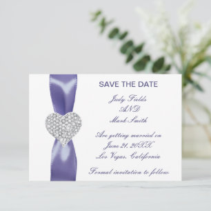 Purple Blue Diamond Heart Enregistrer La Carte Dat