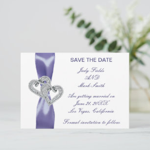 Purple Blue Diamond Hearts Enregistrer La Carte Da