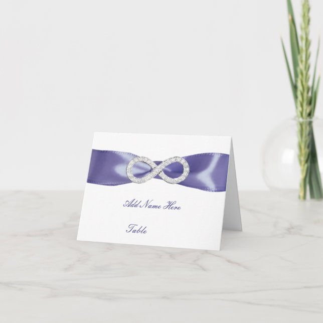 Purple Blue Diamond Infinity Table Place Card (Front)