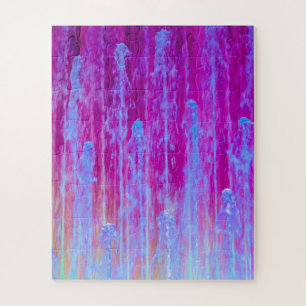 Purple & Blue Digital Abstract Art Jigsaw Puzzle