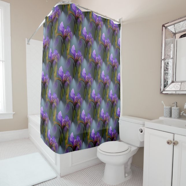 Purple Blue Flag Iris Flowers Nature Pattern  (In Situ)