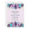 Purple Blue Floral Gold Glitter Quinceañera 