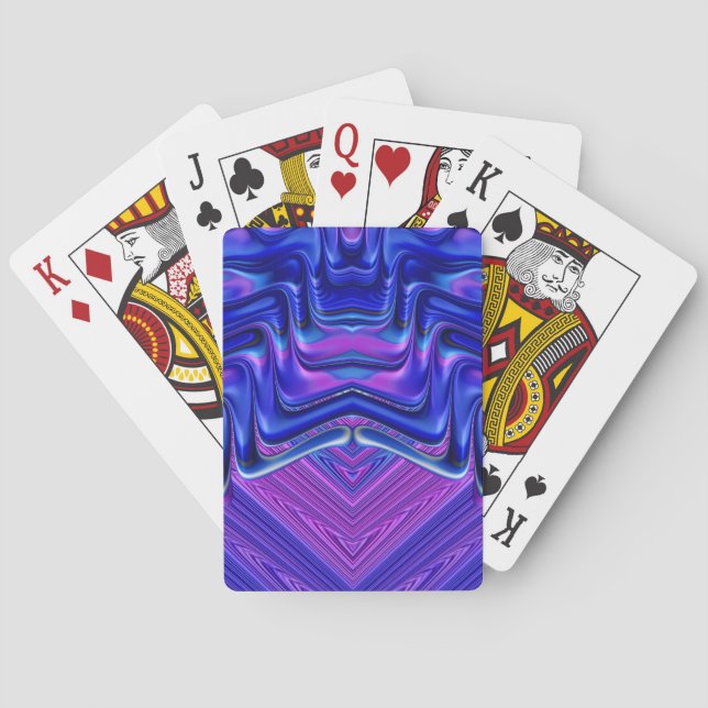 Purple Blue Fractal Design Pattern ~ Playing Cards (Back)