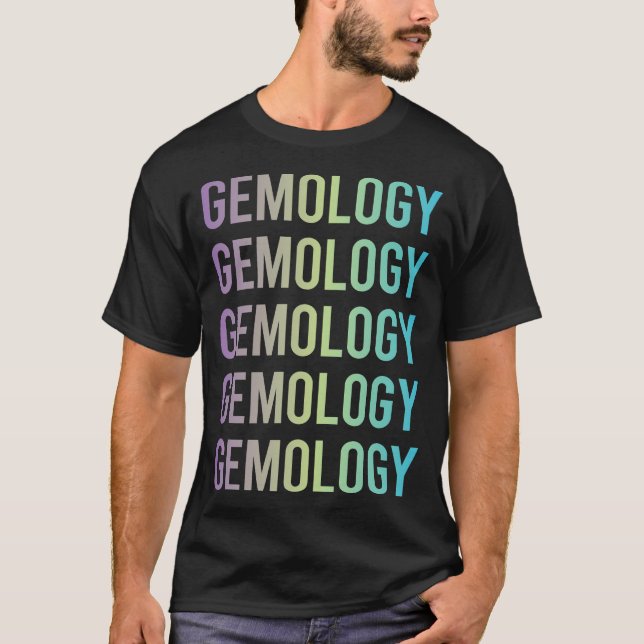 Purple Blue Gemmology Gemmologist T-Shirt (Front)