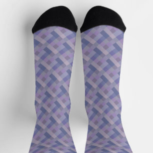 Purple Blue Geometric Pattern Socks