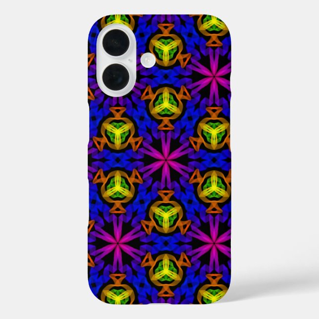 Purple Blue Glow Geometric Abstract Black Case-Mate iPhone Case (Back)