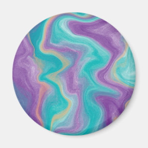 Purple, Blue, Gold and Teal swirls Peaceful Magnet