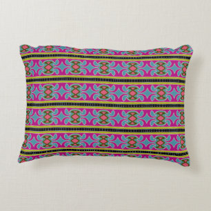 Purple Blue Gold Black Accent Pillow