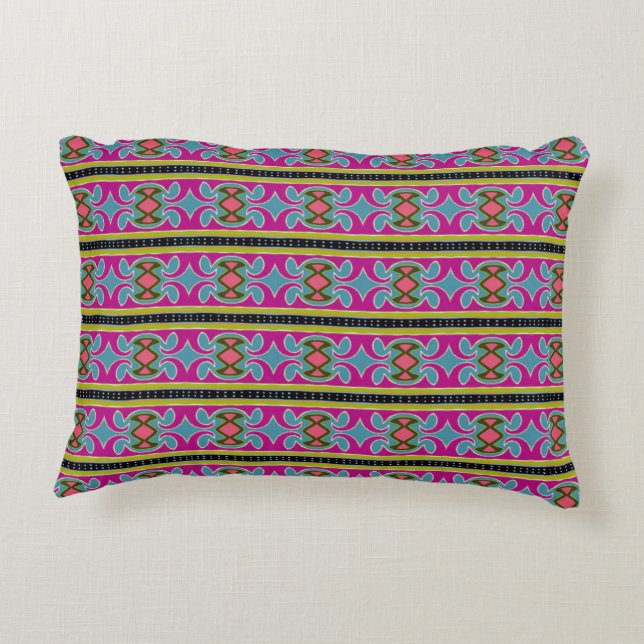 Purple Blue Gold Black Accent Pillow (Back)