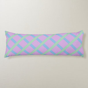Purple Blue Green Chequered Diamond Stripes Patter Body Pillow
