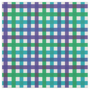 Purple, Blue & Green Cool Rainbow Plaid/ Tartan Fabric