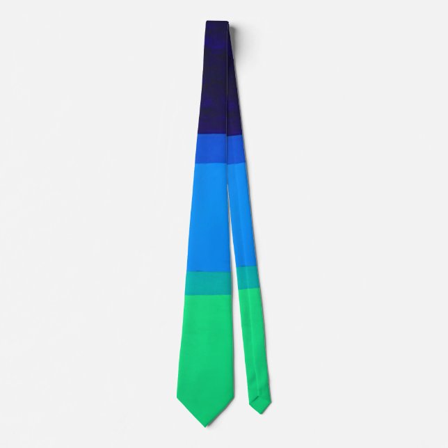 Purple Blue Green Ocean modern abstract art Tie (Front)