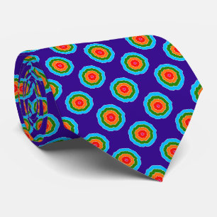 Purple Blue Green Orange Red Rings Tie