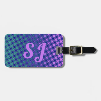 Purple Blue Green Pattern Luggage Tag