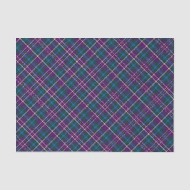 Purple, Blue & Green Plaid Tissue Paper (Front)