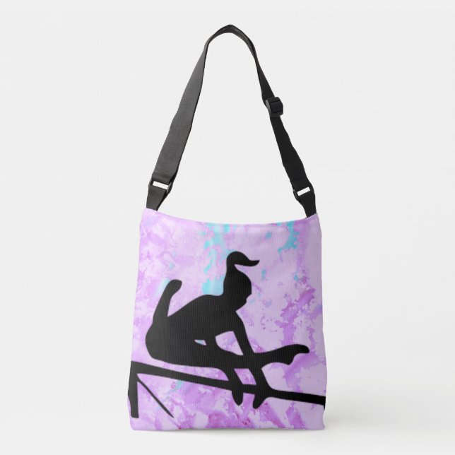 Purple / Blue Gymnastics Uneven Bars Personalized Crossbody Bag (Front)