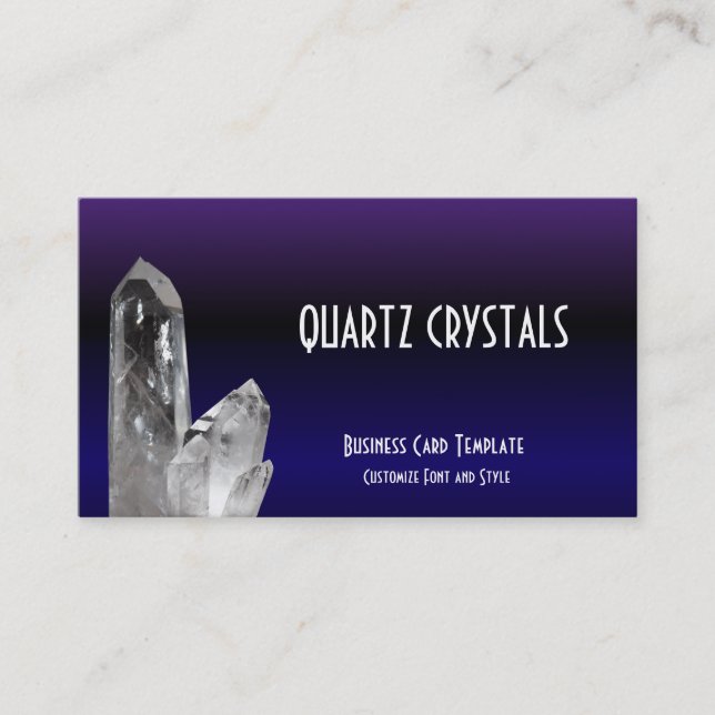 Purple Blue Healing Crystals Quartz Business Card (Front)