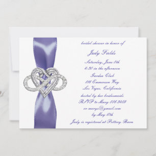 Purple Blue Infinity Heart Bridal Shower Invitation