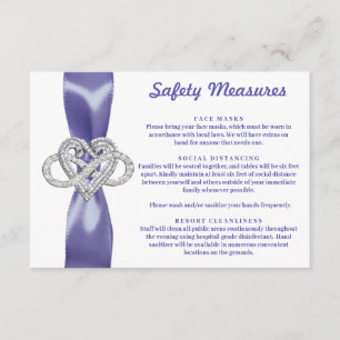 Purple Blue Infinity Heart Safety Measures Enclosure Card