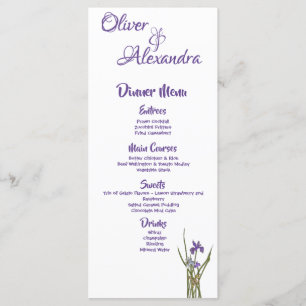 Purple & Blue Iris Watercolor  Menu