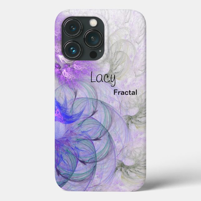 Purple Blue Lacy Abstract Flower Artwork Custom  Case-Mate iPhone Case (Back)