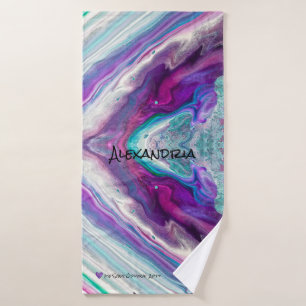 Purple Blue Magenta White Abstract Sweat Towel