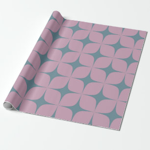 Purple Blue Mid Century Modern Elegant Geometric  Wrapping Paper