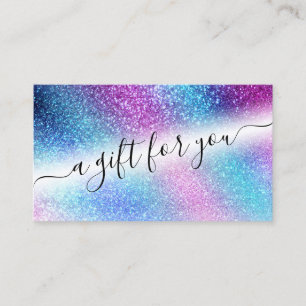Purple Blue Nebula Galaxy Glitter Gift Certificate