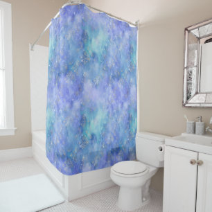 Purple Blue Night Sky Watercolor Teal