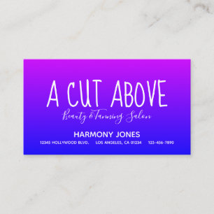 Purple Blue Ombre Beauty Salon Appointment Card