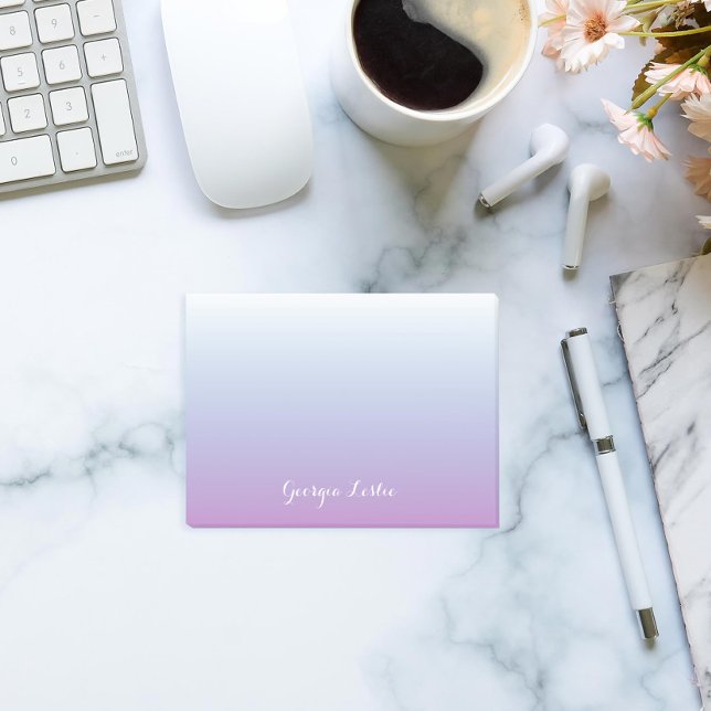 Purple Blue Ombre Gradient Personalized Post-it Notes (Creator Uploaded)