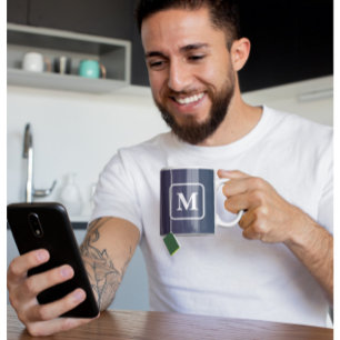 Purple Blue Ombre - Monogram Coffee Mug