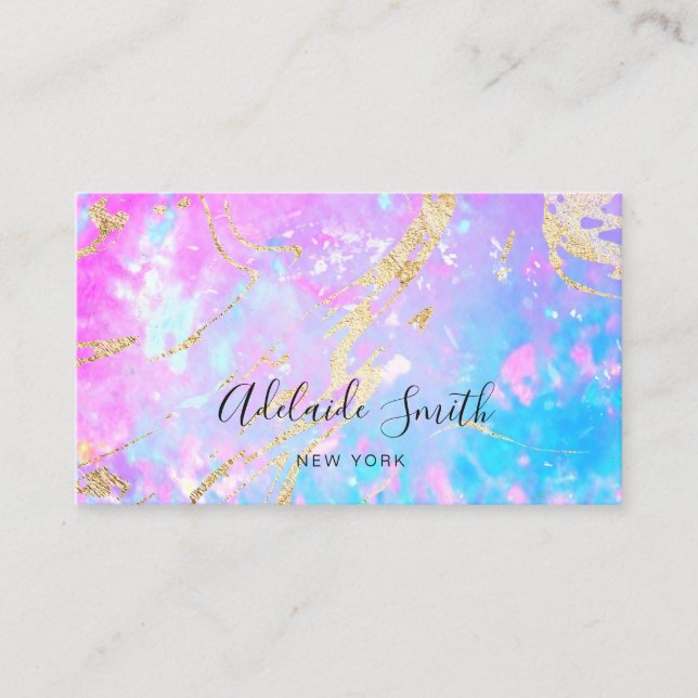 purple blue opal stone business card (Front)