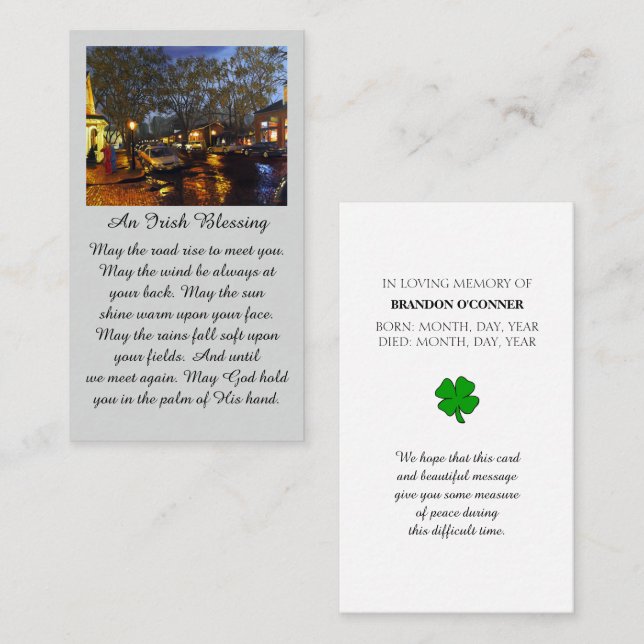 Purple Blue Orange In Loving Memory Remembrance Business Card (Front/Back)