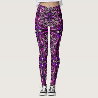 Purple Blue Patterned Leggings