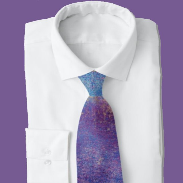 Purple Blue Peacock Abstract Neck Tie (Creator Uploaded)