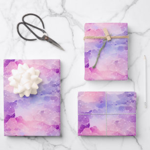 Purple, Blue & Pink Abstract Wrapping Paper Sheet