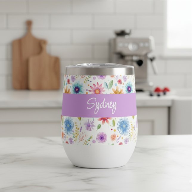 Purple Blue Pink Boho Wildflower Personalized  (Creator Uploaded)