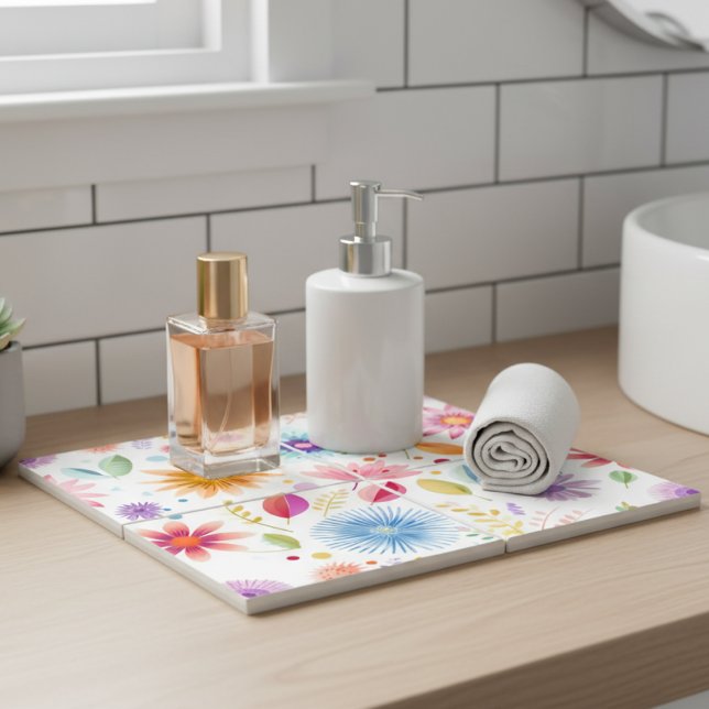 Purple Blue Pink Boho Wildflower Tile (Creator Uploaded)